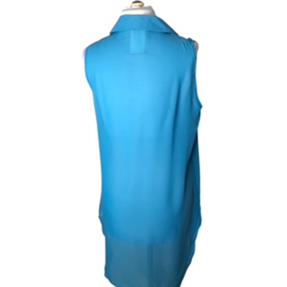 NWT Liberty Love Sleeveless Sheer Button Down Coverup/Tunic/Dress Size L - Picture 6 of 9